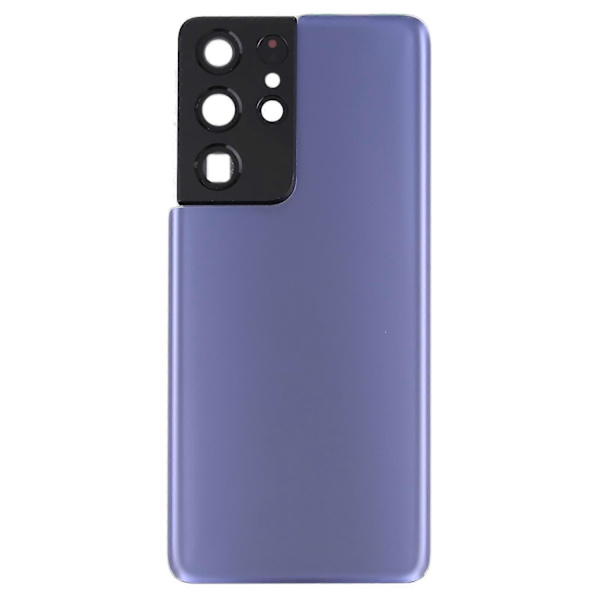[Uusi] Yhteensopiva Samsung Galaxy S21 Ultra 5G:n kanssa Akun takakansi ja kameran linssinsuojus - WELLNGS Purple