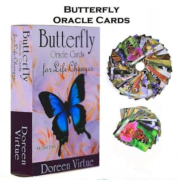 Butterfly Oracle Cards: 44 kort Tarot Deck Engelsk Versjon Divination Oracle-WELLNGS