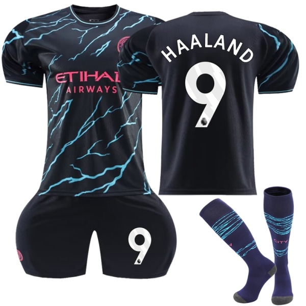 23-24 Manchester City Away Football Kit No. 9 Haalan-WELLNGS adult L