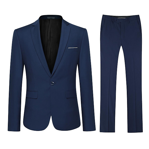 Yunclos Miesten 3-osainen tyylikäs herrasmiesliikemies Slim Fit -pukusarjat-WELLNGS Black S