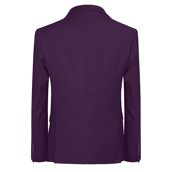 Allthemen Herrkostym för bröllop, fest, middag, 3-delat affärskostym, kavaj, väst, byxor, 9 färger - WELLNGS Purple S