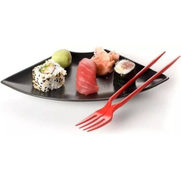 Gaffel og spisepinde i ét, Chork 24 stk. pakke Gaffel og spisepinde combo-WELLNGS Black fork chopsticksB 10pairs