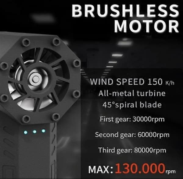 Air Blaster 2.0 Hydrayne Fan Trykluftrenser - WELLNGS Black
