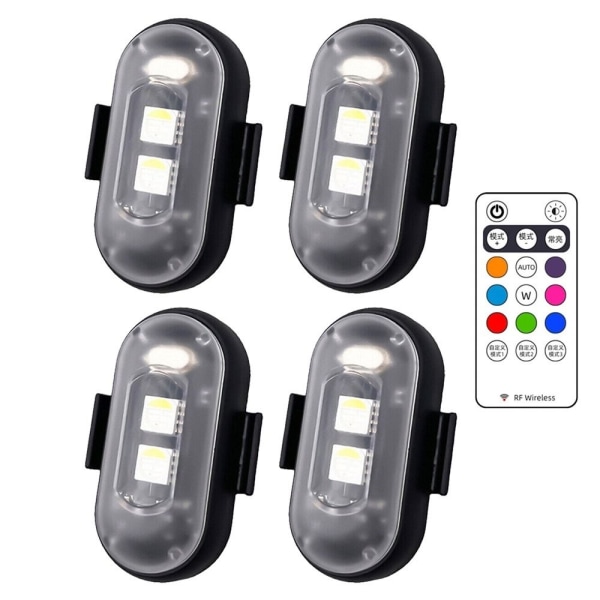 8 farver LED stroboskoplys flyvemaskinelys 4 stk 4 stk-WELLNGS 4Pcs