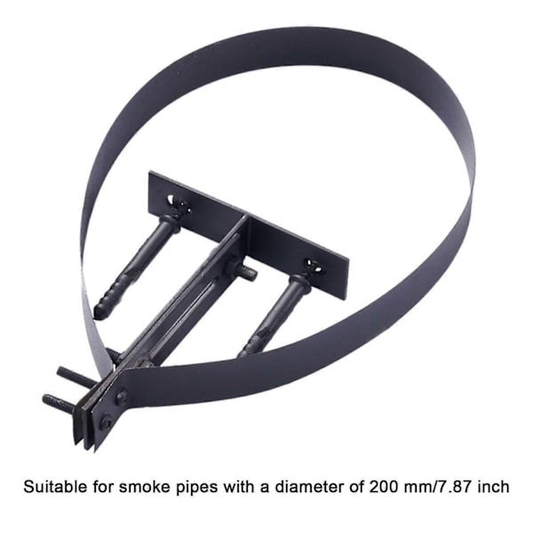 Justerbart skorstensrörsfäste med expansionsskruv, robust tillbehör silver-WELLNGS Black