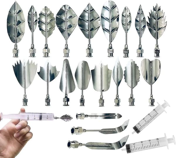 Blomster i rustfrit stål 3D blade Jelly-art-tools Kage nåle Budding-dyse Jelly tools-WELLNGS