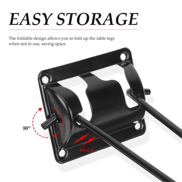 4 stk møbelbordben i metall, sammenleggbare bordben, sammenleggbare salongbordben, hårnålben, erstatningsmøbelben 20x7,3x1,7 cm - WELLNGS