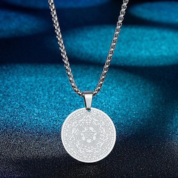 Pyhän Yrjänän riipuskaulakoru miehille ja naisille, soturi Pyhä Yrjänä ja lohikäärme Totem-riipus, kaulakoru, amuletti, koru - WELLNGS Sigil of Ameth-S