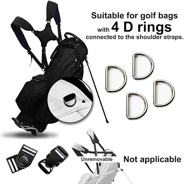 Bærbar golf skulderstropp golfbag stropp erstatning komfort skulder justerbar stropp golfbag-WELLNGS