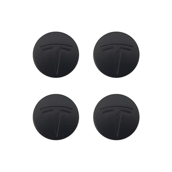 För Tesla Model 3 Navkapsel Logo - Mörkgrå med Silver Logo (4-pack) - WELLNGS