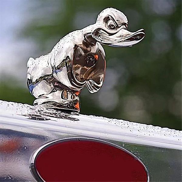 3D-förkromad arg ankhuvudprydnad, Death Proof Duck Black Convoy Duck Hood Ornament Fun Front Hoo-WELLNGS