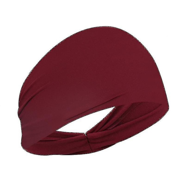 Men's Sports Headband Sports Exercise Stretch Moisture Wicking Headband-WELLNGS Burgundy