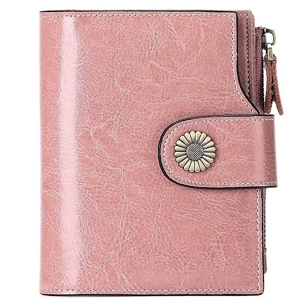 SENDEFN 5206 RFID-blockerande plånbok i läder med flera kortfack - WELLNGS Pink