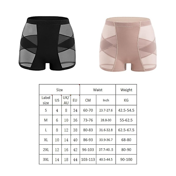 Damkläder för att lyfta rumpan, formgivande byxor, rumpförstärkande byxor, rumplyftande underkläder - WELLNGS Black XL