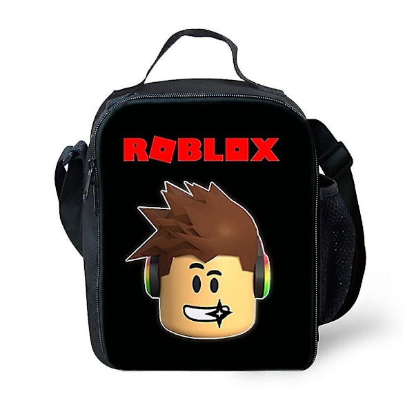 Roblox Print Isolerad Lunchlåda Väska för Barn Pojkar & Flickor, Bärbar Återanvändbar Lunchlåda Perfekt för Picknick Skola, Idealisk för Varma Eller Kalla Snacks & Bent 0 D