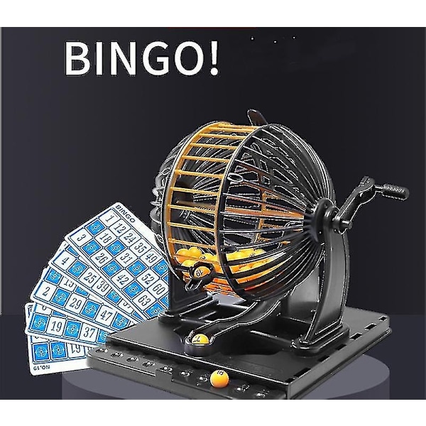 Bingo Cage Spil Sæt | med Bingo Kugler | Klassisk Metal Bur | Bingo Plade-WELLNGS