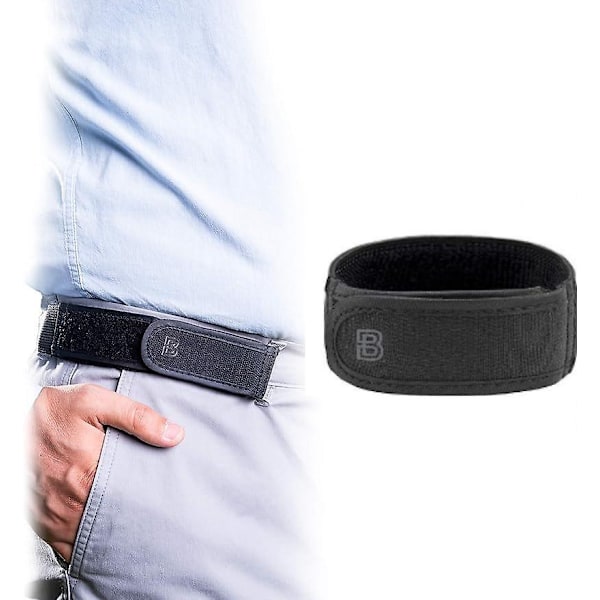 BeltBro Titan - joustava vyö ilman solkea miehille, sopii 1,5 tuuman vyölenkkeihin, Comfort-WELLNGS Black L