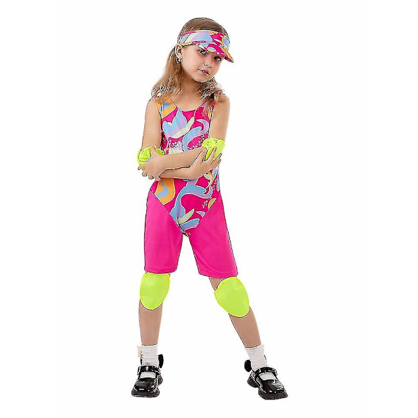 4-8 År Børn Drenge Piger Rulleskøjteløb Outfit Sæt Barbie Ken Cosplay Kostume Halloween Julegaver-WELLNGS Girl 4-5 Years