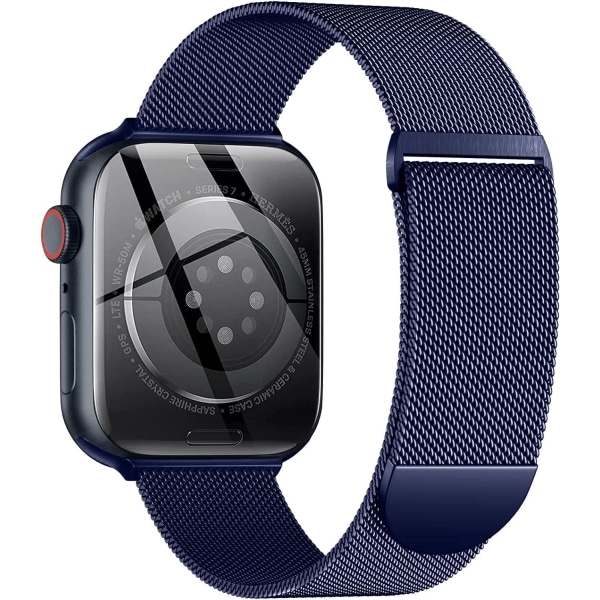 Metallrem kompatibel med Apple Watch-rem 40 mm 38 mm 41 mm Blå-WELLNGS Blue 38/40/41mm