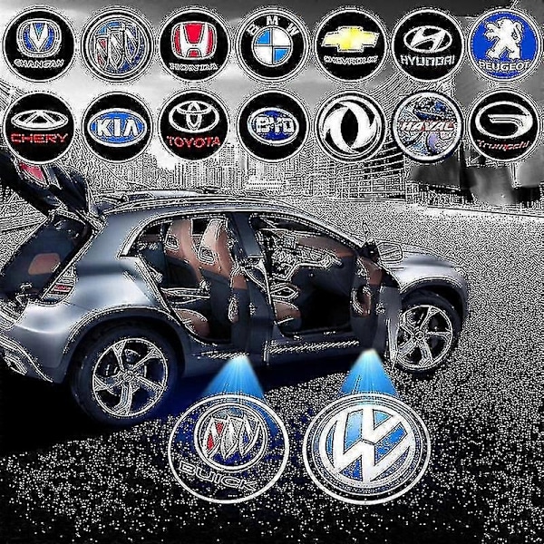 Logoprojektor för Dörrljus, Trådlös Bil Dörrlampa, Stämpelfri Lim, Bilmärkeslogoprojektor, Automatisk På/Av, Bildekoration - WELLNGS Mercedes-Benz