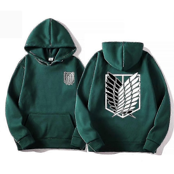 Attack on Titan Mænds Hoodie Anime Hoodie Mænds Streetwear Trøje Harajuku Hoodie Sweatshirt Tøj - WELLNGS green XL