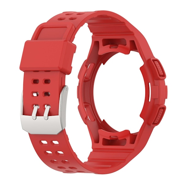 Til Samsung Galaxy Watch4 Classic 46mm Rem Justerbar Rem med Integreret Etui - WELLNGS Red Style D Samsung Galaxy Watch4