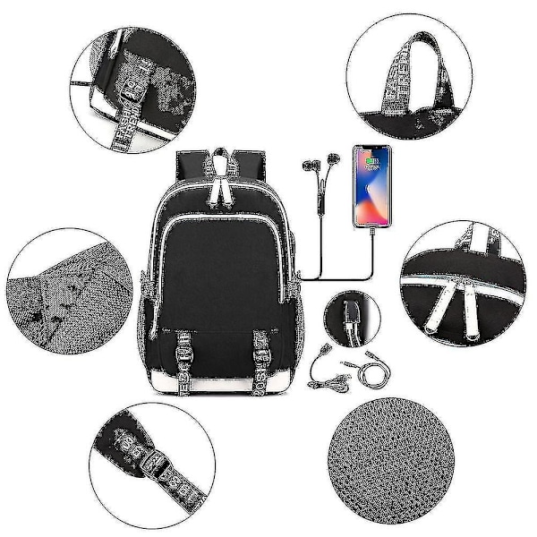 Nba Air Jor Dan Signature Stor Laptop Basics Bag Ryggsekker Casual Reise Bag Skolesekk for Tenåringsjenter Gutter-r Guanguan-WELLNGS style03