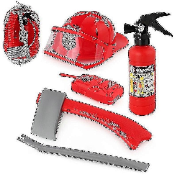 Lasten palomiesasu, Sam-palomiehen rooliasu, työvaatteet, puku, lapsen esiintymisasu, juhlapuku - WELLNGS 5pcs Toys