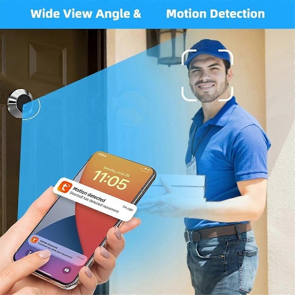 1080P Tuya Smart Life Kodin Digitaalinen Katsoja Kurkistusaukko Kamera Ovi Silmä WiFi IR Yönäkö Ovi Silmä Kamera EU-PISTOKE Hopea-WELLNGS