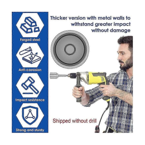 SDS-Max Jordstangsdriver, 45mm Robust Stålborekrone til Rotationshammerbor Jordforbindelse p-WELLNGS