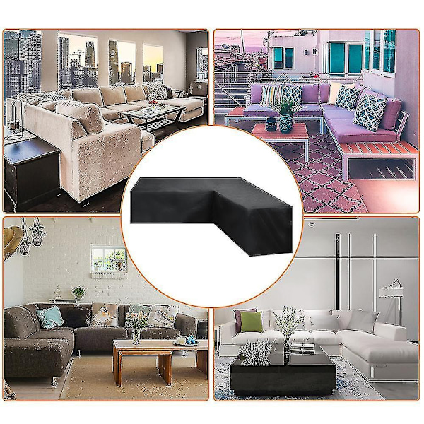 Hörnsoffa Överdrag Vattentät Trädgårdsmöbler Set Överdrag Utomhus Sektionsmöbel Överdrag Cy-WELLNGS 300*300*98cm