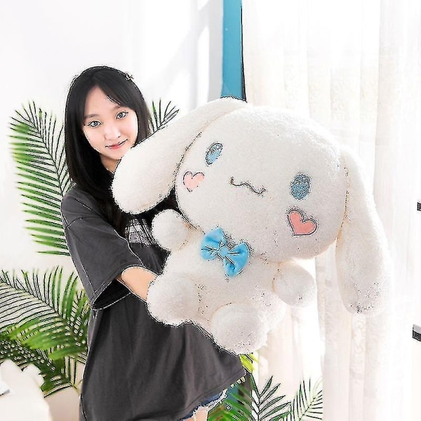 Sanrio Fluffy Cinnamoroll Plysch Stor Leksak Fylld Anime Mocha Mjölk Mjuk Dock-WELLNGS 25cm