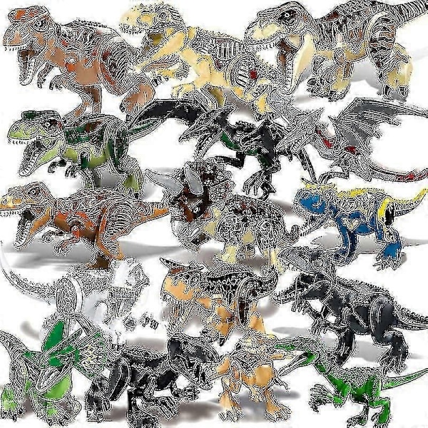 1 kpl Jurassic Iso Koko Dinosaurusten Rakennuspalikat T-rex Quetzalcoatlus Spinosaurus Toimintahahmot Lasten lelut-WELLNGS Styracosaurus