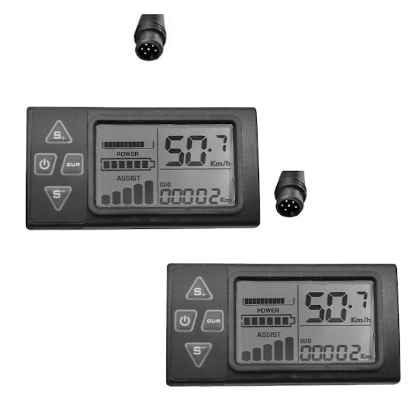 EBike sähköpyörä S861 LCD-näyttö 6PIN 24V 36V 48V Ebike Manuaalinen ohjausnopeusmittari Vedenpitävä liitin-WELLNGS 0 0