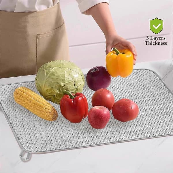 3 stk. Oppvaskmatte, Absorberende Mikrofiber Oppvaskmatter - WELLNGS