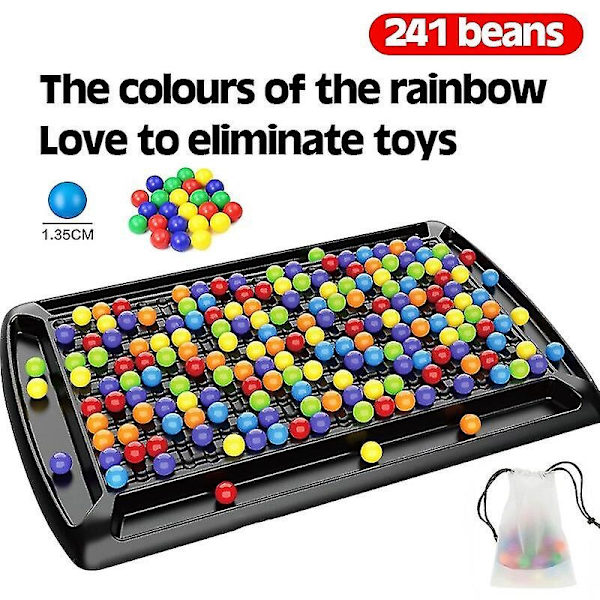 Regnbue Ball Matching Leke Fargerik Morsom Puslespill Sjakkbrett Spill med 80 stk Fargede Perler Intelligent Hjerne Spill Utdanningsleke - WELLNGS 241 beads set