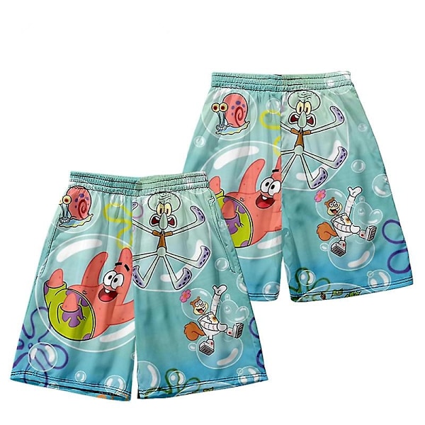 Alennuksessa Kesä Patrick Star Shorts T-paita Setit Loma Ranta Ranta Housut Miesten Kukka Housut Trendi Ympäri Surf Casual Housut-WELLNGS 24 M