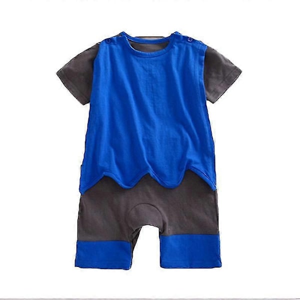 3-24 Månader Baby Superhjälte Sparkdräkt Kort/lång Ärm Jumpsuit-WELLNGS Batman 3-6 Months