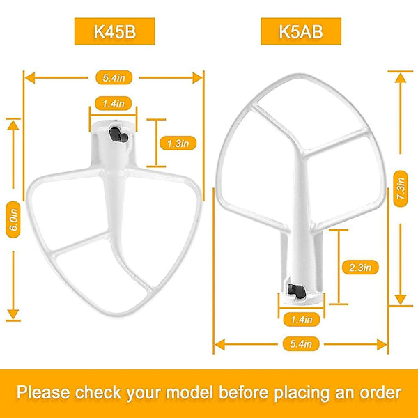 K5AB K5SS Kjøkkenmikserhjelp Belagt Flat Beater, Erstatning for KitchenAid Mikser W10807813,9707670-WELLNGS 0 0