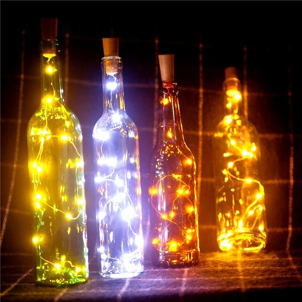 3-pack LED-ljusslinga för flaskor Dekorativ belysning - 2 meter-WELLNGS