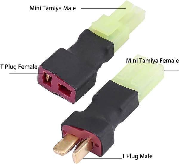 Deans Stik T-Connector Han/Hun Adapter Kit til RC Biler, Fly, Helikoptere, Droner, Lithium Batterier - WELLNGS