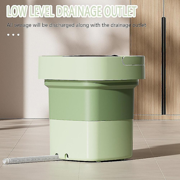 11L Taitettava pesukone linko-kuivaimella, sininen valo sterilointi pyykinpesukone alusvaatteille vauvan vaatteille-WELLNGS Green EU Plug