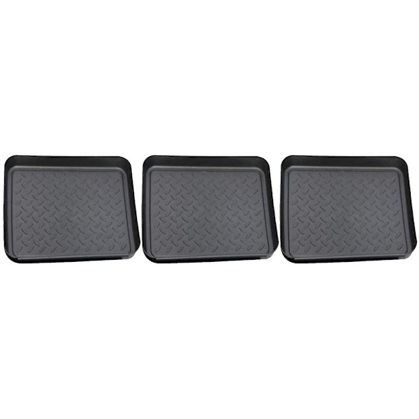 Set med 3 skoställ, skodroppbricka av plast, liten skomatta, droppmatta, hylla, skobricka, droppbricka, 35x27x3 cm-WELLNGS