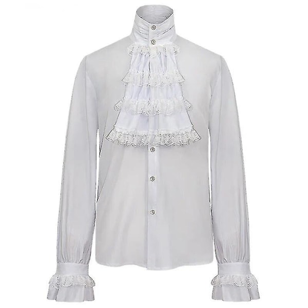 Miesten lasten steampunk-trenchcoat / paita Vintage Prince -takki keskiaikainen renessanssi takki viktoriaaninen edvardiaaninen cosplay-asu-WELLNGS white Jacket L