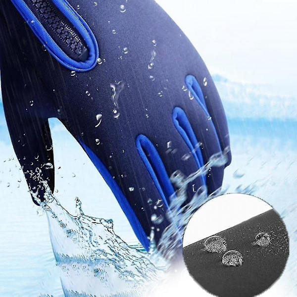 Freezer Thermal Gloves, lämpimät talvihanskat vedenkestävällä pinnoitteella ja kosketusnäyttötoiminnolla, Id-WELLNGS blue S