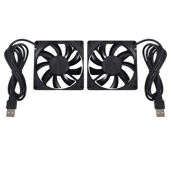 80mm 5V USB-blæser 80mm 8cm 8015 Børsteløs DC Køleblæser PC Computer Router Kabinet Blæser Køler 2 stk. - WELLNGS