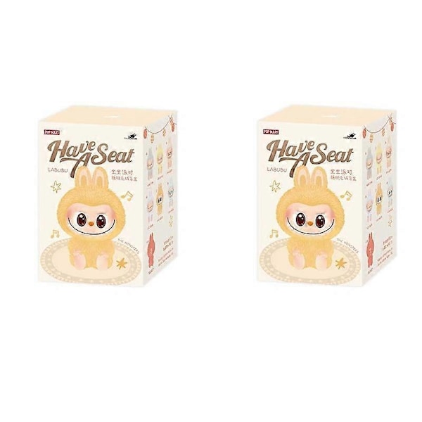 Popmart Labubu The Monsters Sit And Party Vinyyli Blind Box Sydänsyke Macaron ja Duoduo Riipus Koriste-WELLNGS 2 pcs