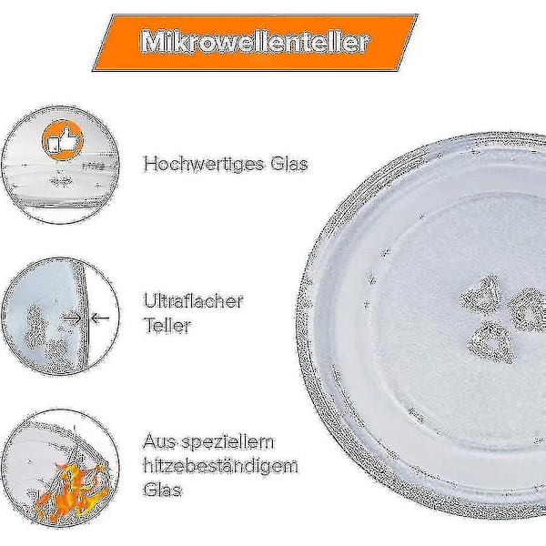 Universaali mikroaaltouunin kiertolevy lasista, 3 kiinnityspisteellä, 245 mm - WELLNGS