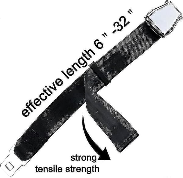 Bælteforlænger til fly E4-certificeret, justerbar fra 15,2 cm til 81,3 cm - WELLNGS