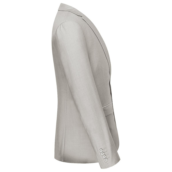 Yunclos Herre 3-delt Elegant Gentleman Business Slim Fit Dragt Sæt-WELLNGS Gray S